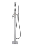 ANZZI Yosemite Floor Mount Tub Filler (44.5" H), 2-Handle Control, 60" Hand Sprayer, Solid Brass, cUPC Certified, Various Finishes