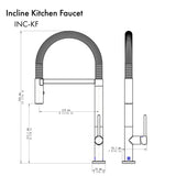 ZLINE Incline Kitchen Faucet INC-KF-PG