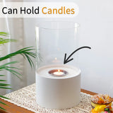 11.4"H  Round Portable Tabletop Fireplace(white)