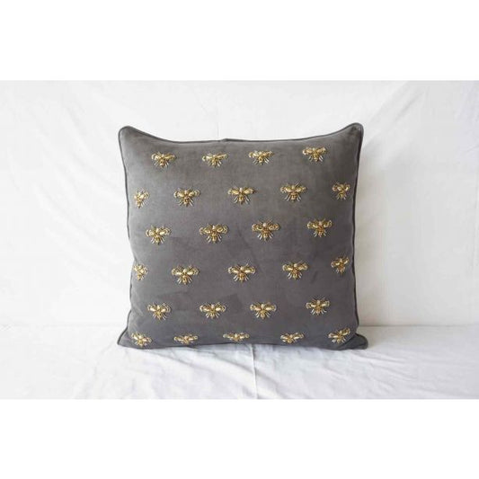 Insect Embroidery Pillow Cover (Set of 1)