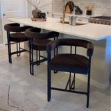 Mia 24" Modern Velvet Counter Stool with Arms (1-piece)