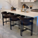 Mia 24" Modern Velvet Counter Stool with Arms (1-piece)