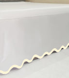 400TC Applique Scalloped Cotton Scallop Embroidery Tailored Bed Skirt