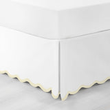 400TC Applique Scalloped Cotton Scallop Embroidery Tailored Bed Skirt