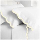 400TC Applique Scalloped Embroidery Cotton Pillowcases (Set Of 2)