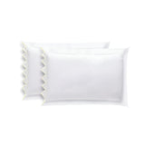 Ashley 400TC Cotton Traingle Embroidery Sateen Solid Pillowcases (Set Of 2)