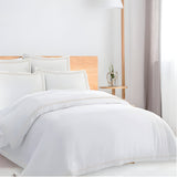 400TC Cotton Double Edge Embroidery Sateen Solid Duvet Cover Set