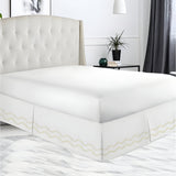 400TC Cotton Double Wavy Embroidered Tailored Bed Skirt