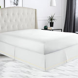 400TC Sateen Solid Cotton Double Embroidered Tailored Bed Skirt