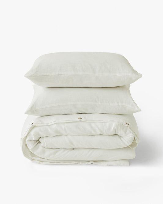Ivory linen duvet cover set (3 pcs)