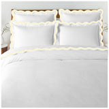 400TC Applique Scalloped Embroidery Cotton Duvet Cover Set