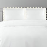Imaginary Scallop 400TC Cotton Embroidery Sateen Solid Pillow Sham