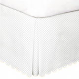 Allena 400TC Sateen Microcheck Cotton Scallop Embroidery Tailored Bed Skirt