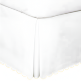 Allena 400TC Sateen Solid Cotton Scallop Embroidery Tailored Bed Skirt
