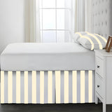 400TC Stripe Border Frame Cotton Sateen Tailored Bed Skirt
