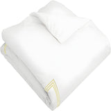 400TC Cotton Triple Embroidery Sateen Solid Duvet Cover Set