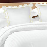 400TC U Shape Scallop Embroidery Cotton Solid Euro Sham