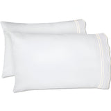 400TC Wavy Embroidery & Border Cotton Sateen Solid Pillowcases (Set Of 2)