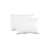 400TC Zig & Zag U Shape Scallop Embroidery Cotton Solid Pillowcases (Set Of 2)