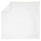 400TC Cotton Scallop Embroidery & Border Sateen Solid Top Sheet