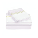 500TC Cotton Triple Embroidery Sateen Solid Sheet Set