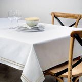 Double Embroidery Border Cotton Sateen Solid Table Cloth