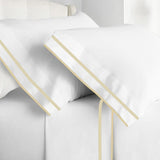 400TC Embroidery & Border Cotton Sateen Solid Sheet set