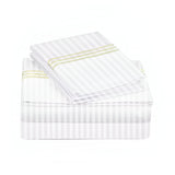 400TC Triple Embroidery Sateen Stripe Cotton Sheet Set
