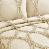 400TC Cotton Sateen Solid Textured Ruffle Bedspread Set