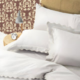 400TC Cotton Sateen Double Scallop Embroidery Duvet Cover Set