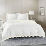 400TC Cotton Sateen Triple Scallop Embroidery Duvet Cover Set