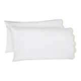 400TC Cotton Scallop Embroidery Sateen Solid Sheet Set