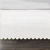 Allena 400TC Sateen Microcheck Cotton Scallop Embroidery Tailored Bed Skirt