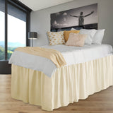 400TC Sateen Solid Cotton Gathered Dorm Bed Skirt
