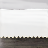 Allena 400TC Sateen Solid Cotton Scallop Embroidery Tailored Bed Skirt