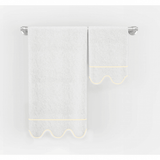 Scalloped & Border Embroidered Bath Towels (Set of 2)