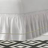 400TC Sateen Solid Cotton Single Embroidered Wrap Around Bed Skirt