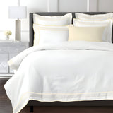 Smart Border 400TC Cotton Embroidery Sateen Solid Duvet Cover Set
