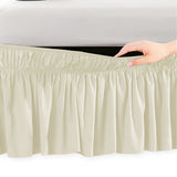 400TC Sateen Solid Cotton Wrap Around Bed Skirt