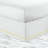 400TC Sateen Solid Cotton Triple Embroidered Tailored Bed Skirt