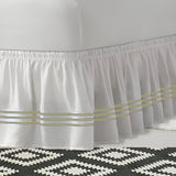 400TC Sateen Solid Cotton Triple Embroidered Wrap Around Bed Skirt