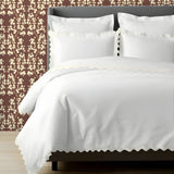 400TC Cotton Sateen Double Scallop Embroidery Duvet Cover Set