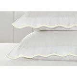 400TC Cotton Scallop Embroidery Sateen Microcheck Duvet Cover Set