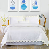 400TC U Shape Scallop Embroidery Cotton Duvet Cover Set