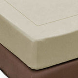 400TC Luxurious Single Embroidery Sateen Solid Cotton Fitted Sheet