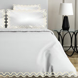 Imaginary Scallop 400TC Cotton Embroidery Sateen Solid Duvet Cover Set