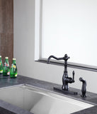 Highland Single-Handle Standard Kitchen Faucet with Side Sprayer in Oil Rubbed Bronze
