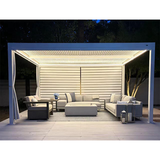 PURPLELEAF Outdoor Louvered Pergola Roller Blinds with Thermal Insulated, UV Protection Waterproof Fabric, Privacy Protection for White Pergola, Easy to Install