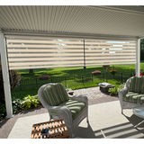 PURPLELEAF Outdoor Louvered Pergola Roller Blinds with Thermal Insulated, UV Protection Waterproof Fabric, Privacy Protection for White Pergola, Easy to Install