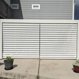 PURPLE LEAF Athena Louvered Pergola White Outdoor Aluminum Pergola with Roller Blind Adjustable Gazebo for Patio Deck Garden